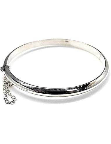 Pulsera para niña de media caña con cadena de seguridad de regalo - Plata 925