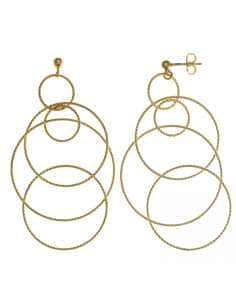 Pendientes Largos para Mujer Aros Entrelazados Diamantados en Oro – Salvatore 203A0140