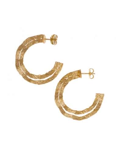 Pendientes de Aro en Plata de Ley con Baño de Oro Satinado – Salvatore 203A0153