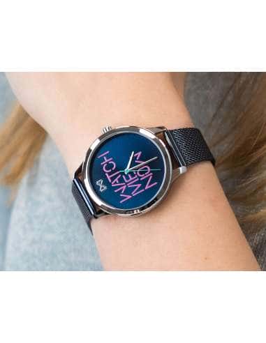 Reloj para Mujer Correa de Malla Azul y Esfera...
