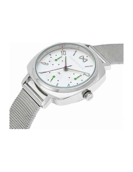 Reloj para Mujer de Acero con Correa de Malla Plateada y Esfera Blanca - Mark Maddox MM0100-15