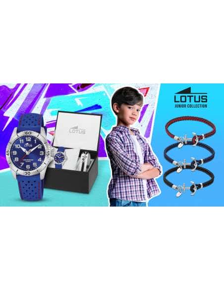 Pack Reloj y Complementos  para Niño Cronógrafo negro con detalles rojos con pulsera de acero - Lotus Junior 18858/2