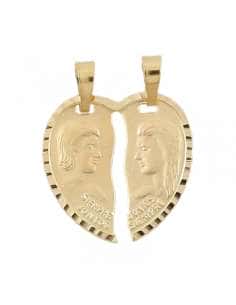 Colgante Corazón Enamorados Para Compartir el Amor - Oro...