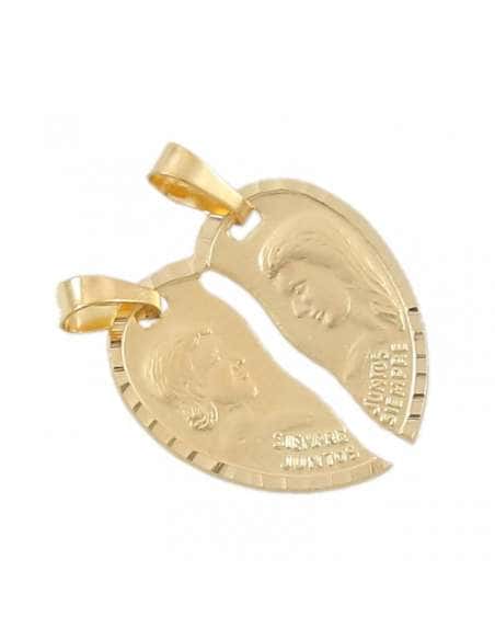 Colgante Corazón Enamorados Para Compartir el Amor - Oro amarillo 18K