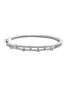 Pulsera Rígida de Plata con Circonitas diseño doble fila - Lotus Silver Lp1878-2/1