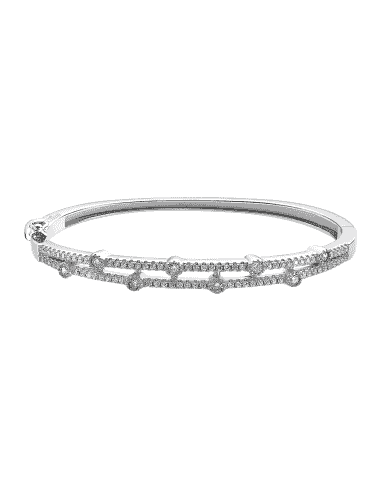 Pulsera Rígida de Plata con Circonitas diseño doble fila - Lotus Silver Lp1878-2/1