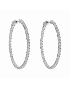 Pendientes para Mujer de plata aro con circonitas brillantes - Salvatore 151A0096