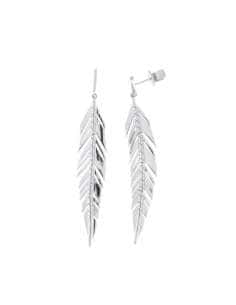 Pendientes para Mujer de plata en forma de  pluma -...