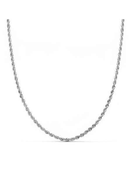 Cadena de Oro trenzada o Cordón Salomónico Unisex - Oro Blanco 18K
