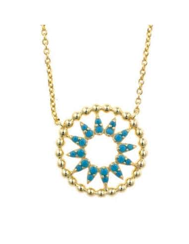 Collar para Mujer Plata Chapado Dorado Sol...
