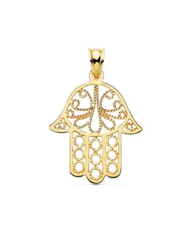 Colgante Mano de Fátima Calada - Oro Amarillo 18K