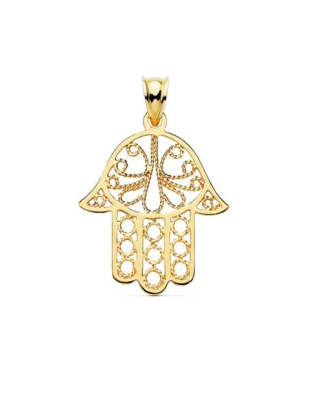 Colgante Mano de Fátima Calada - Oro Amarillo 18K
