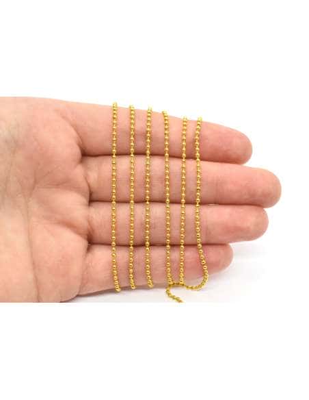 Cadena Bolitas de Oro Amarillo  - Oro Amarillo 18K