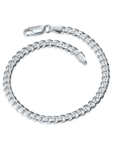 Pulsera de plata de ley con eslabones barbados - Plata 925
