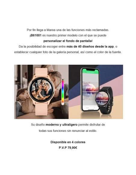 Reloj Unisex Pantalla Personalizable color crema - Marea Smartwatch B61001/3