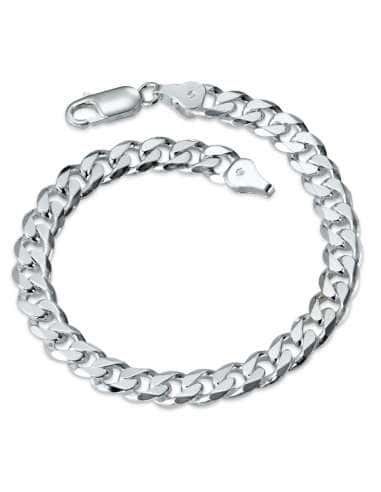 Pulsera para Hombre plata de ley eslabón tipo barbado - Plata 925