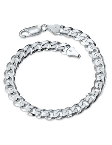 Pulsera para Hombre plata de ley eslabón tipo barbado - Plata 925