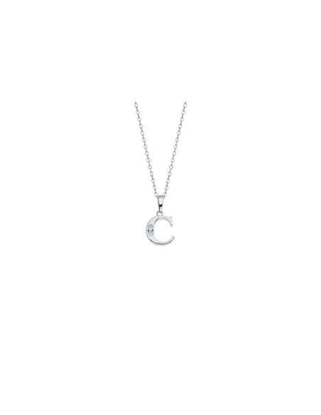 Collar para Mujer plata de ley con la letra  C - Lotus LP3054-1/C