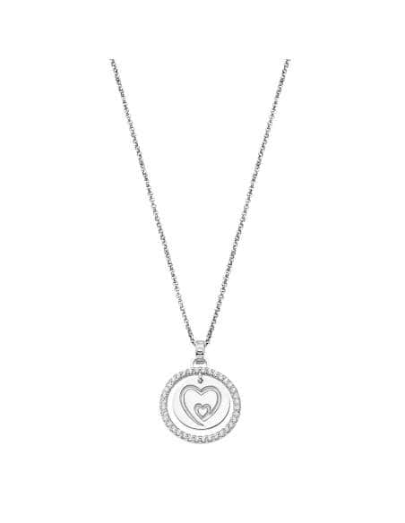 Collar para Mujer de Plata Colgante Circular con Circonitas y Corazones - Lotus LP1954-1/1