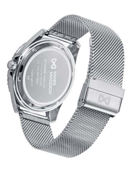 Reloj para Hombre en Acero con Correa Mesh y Bisel Verde - Mark Maddox HM0139-57