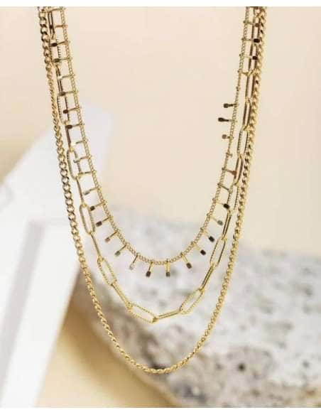 Collar para Mujer de Acero Dorado Tres Cadenas - Viceroy 1336C01012