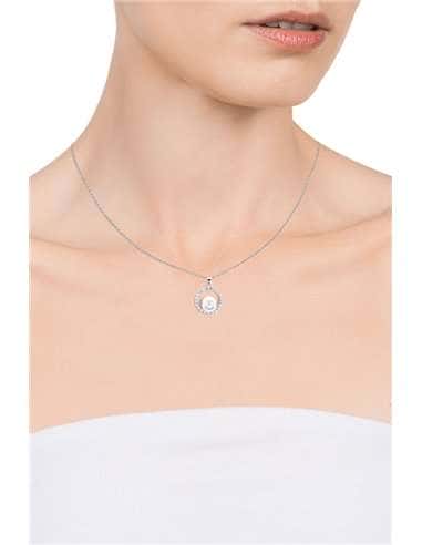 Collar para Mujer en Plata Bañada en Rodio con...
