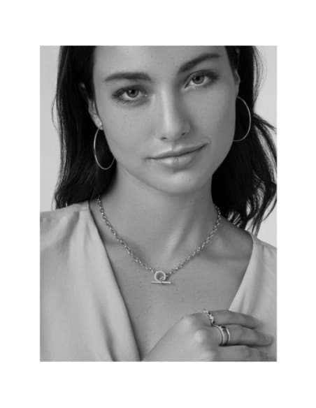 Collar para Mujer de plata de ley con Cierre Frontal y Detalles de Circonitas - Marea D02807/AT