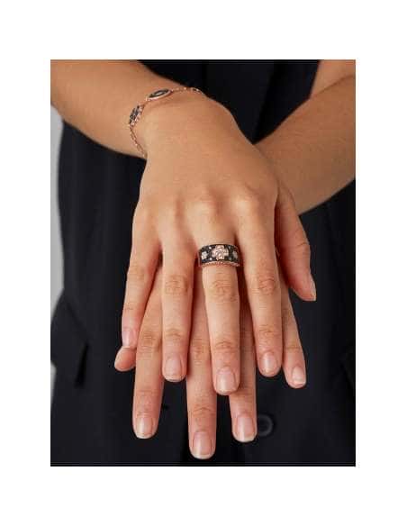 Anillo para Mujer Trébol Baño plata de ley  Rosa y Rutenio - Marea D02806/AU14
