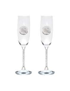 Estuche Copas Enlace Alianzas con pies de cristales - Global Argenti GA4290A