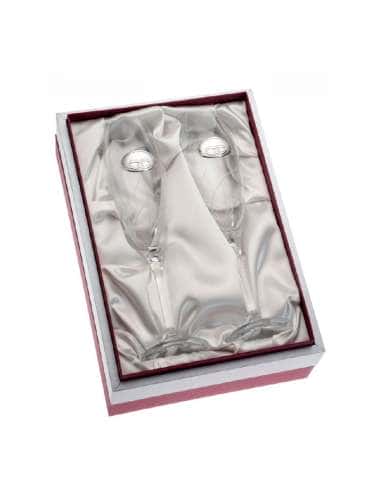 Copas para Bodas con Alianzas cristal de Bohemia y Talladas a Mano - Global Argenti GA3118A