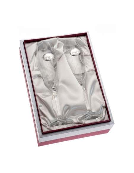 Copas para Bodas con Alianzas cristal de Bohemia y Talladas a Mano - Global Argenti GA3118A