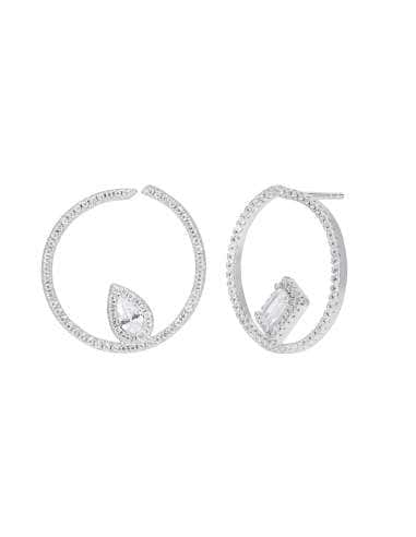 Pendientes para Mujer Aro Circular en Plata de Ley Rodiada con Circonitas - Marea D02201/AC