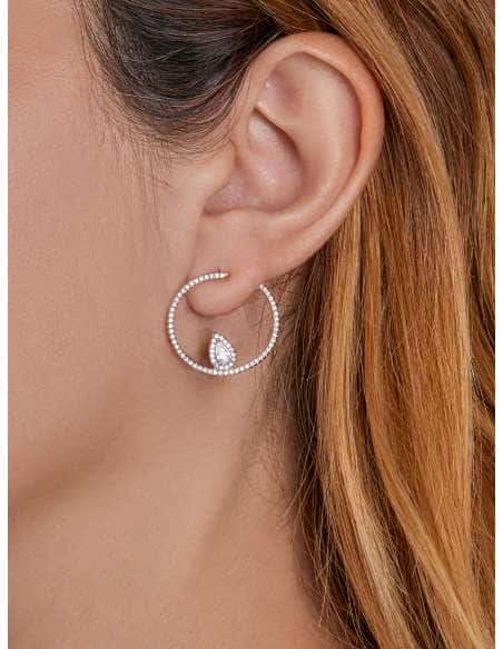 Pendientes para Mujer Aro Circular en Plata de Ley Rodiada con Circonitas - Marea D02201/AC