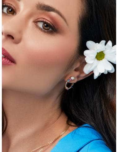 Pendientes para Mujer Circle Fiore en Plata de...
