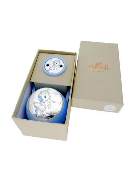 Set Infantil Portachupetes con Pinza Unicornio Azul - Eventi EV3244/01C