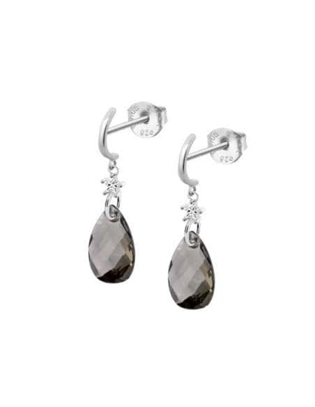 Pendientes para Mujer Largos Smoky en Plata de Ley con Circonitas - Lotus LP3611-4/1