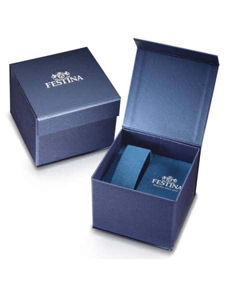 Reloj para Hombre Cronógrafo con Esfera Azul e Índices Dorados y Rojos - Festina F20634/2