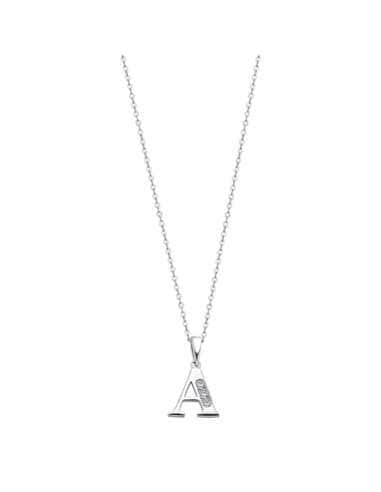 Collar para Mujer plata de ley con la letra A -...