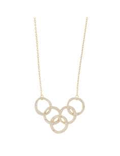 Collar para Mujer chapado en oro satinado con cinco aros y circonitas - Salvatore 259C0007