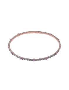 Pulsera para Mujer de Plata Chapada en Oro Rosa con Circonitas Rosas y Verdes – Salvatore 136P0178