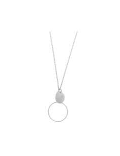 Collar para Mujer de Plata con Círculo Texturizado - Salvatore 203C0060