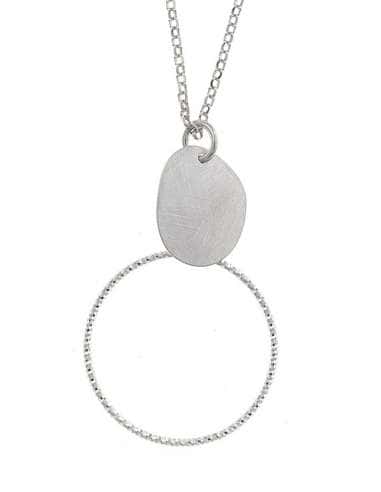 Collar para Mujer de Plata con Círculo...