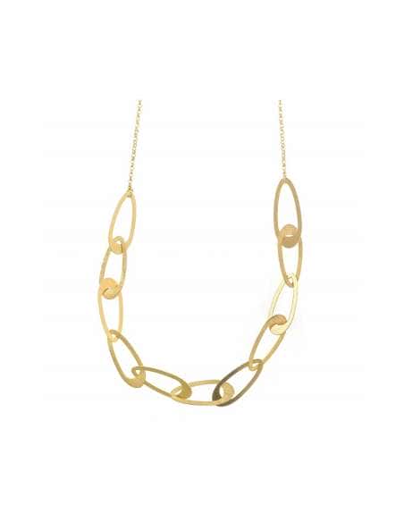 Collar para Mujer de Plata Chapado en oro eslabon en forma de pera - Salvatore 203C0056