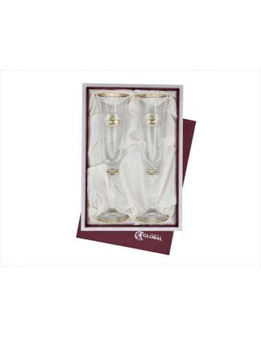 Copas para Bodas 50 Aniversario con los bordes chapados en Dorado - Global Argenti GA4216C