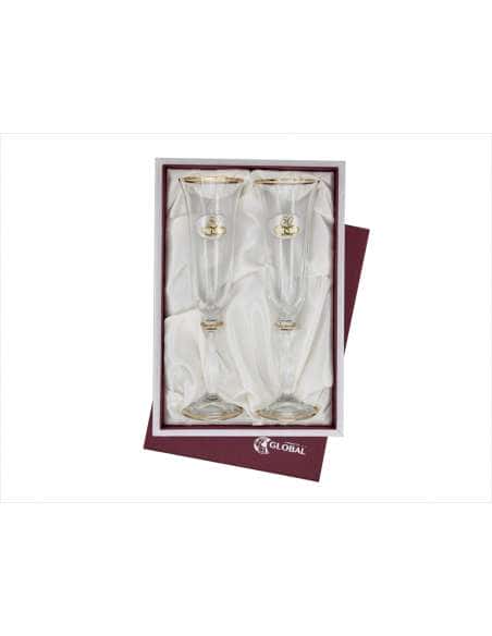 Copas para Bodas 50 Aniversario con los bordes chapados en Dorado - Global Argenti GA4216C