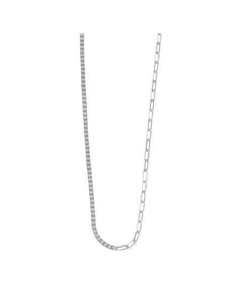 Collar para Mujer Dual Chain en plata de ley rodiada con 78 circonitas -  Lotus LP3270-1/1