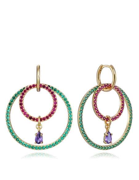 Pendientes para Mujer de Plata Doble Aro Circonitas - Viceroy 13167E100-39