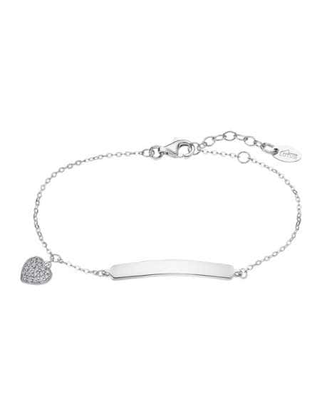 Pulsera Esclavita de Plata para Mujer con Charm de Corazón – Lotus LP3033-2/1