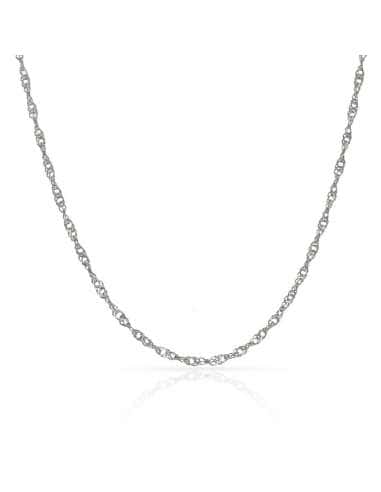 Cadena Singapur  - Oro Blanco 18K