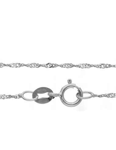 Cadena Singapur  - Oro Blanco 18K